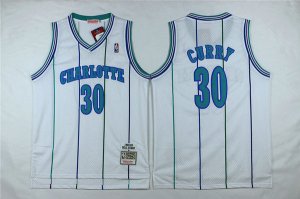Maillot De Basket Charlotte Hornets Dell Curry 30 Engrener Retro Blanc